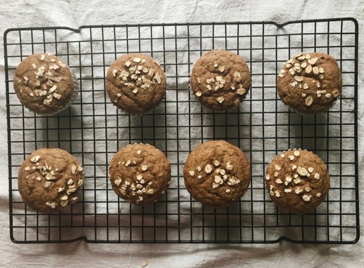 Honey Whole Wheat Banana Applesauce Muffins